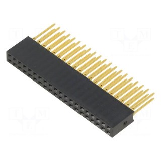 Socket | pin strips | female | 2.54mm | PIN: 40 | THT | on PCBs | straight