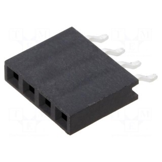 Socket | pin strips | female | 2.54mm | PIN: 4 | SMT | on PCBs | Layout: 1x4