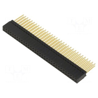 Socket | pin strips | female | 2.54mm | PIN: 64 | THT | on PCBs | straight
