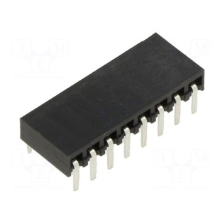Socket | pin strips | female | 2.54mm | PIN: 8 | THT | on PCBs | tinned