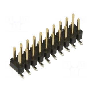 Pin header | pin strips | male | 2.54mm | PIN: 20 | SMT | on PCBs
