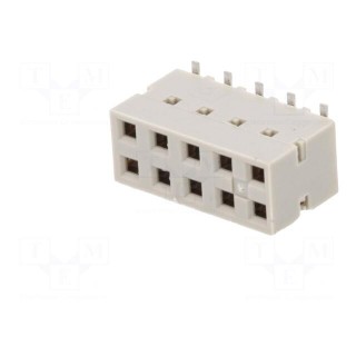 Socket | wire-board | female | DUBOX | 2.54mm | PIN: 10 | SMT | gold-plated