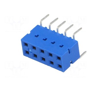 Socket | wire-board | female | DUBOX | 2.54mm | PIN: 10 | THT | 2A | straight