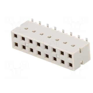 Socket | PCB to PCB | female | Dubox® | 2.54mm | PIN: 16 | SMT | Layout: 2x8