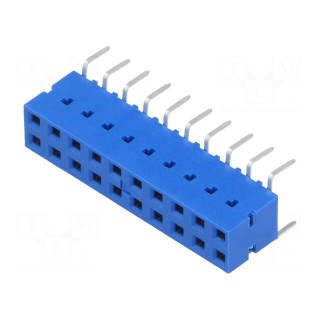 Socket | wire-board | female | DUBOX | 2.54mm | PIN: 20 | THT | 2A | straight