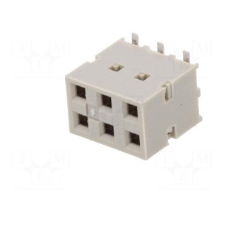 Socket | wire-board | female | DUBOX | 2.54mm | PIN: 6 | SMT | gold-plated