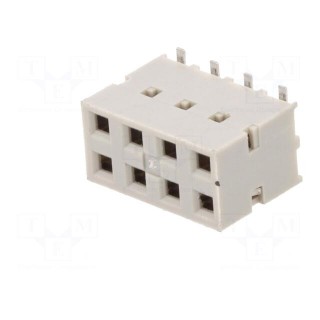 Socket | wire-board | female | DUBOX | 2.54mm | PIN: 8 | SMT | gold-plated