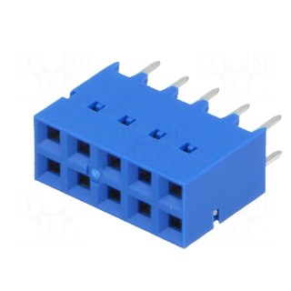 Socket | wire-board | female | DUBOX | 2.54mm | PIN: 10 | THT | 2A | straight