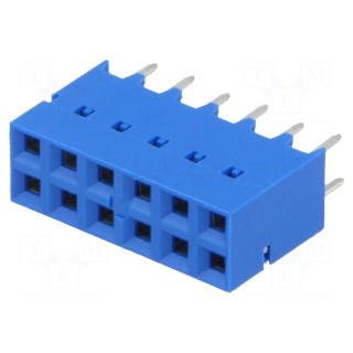 Socket | wire-board | female | DUBOX | 2.54mm | PIN: 12 | THT | 2A | straight