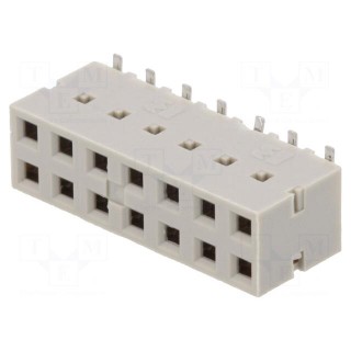 Socket | PCB to PCB | female | Dubox® | 2.54mm | PIN: 14 | SMT | Layout: 2x7