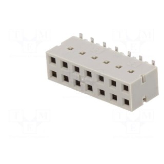 Socket | PCB to PCB | female | Dubox® | 2.54mm | PIN: 14 | SMT | Layout: 2x7