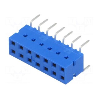 Socket | wire-board | female | DUBOX | 2.54mm | PIN: 14 | THT | 2A | straight
