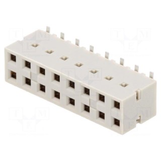 Socket | PCB to PCB | female | Dubox® | 2.54mm | PIN: 16 | SMT | Layout: 2x8