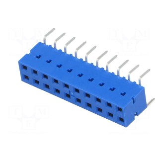 Socket | wire-board | female | DUBOX | 2.54mm | PIN: 20 | THT | 2A | straight