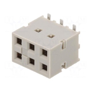 Socket | wire-board | female | DUBOX | 2.54mm | PIN: 6 | SMT | gold-plated