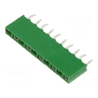 Socket | wire-board | female | HV-100 | 2.54mm | PIN: 10 | THT | straight