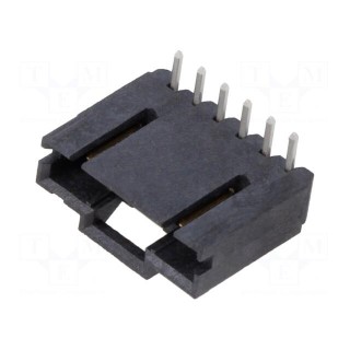 Socket | wire-board | male | AMPMODU MTE | 2.54mm | PIN: 6 | THT | on PCBs