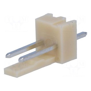 Socket | wire-board | male | NS25 | 2.54mm | PIN: 2 | THT | 250V | 3A | tinned