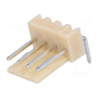 Socket | wire-board | male | NS25 | 2.54mm | PIN: 4 | THT | 250V | 3A | tinned