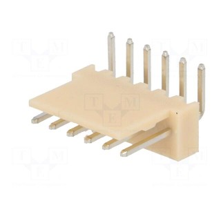 Socket | wire-board | male | NS25 | 2.54mm | PIN: 6 | THT | 250V | 3A | tinned