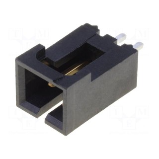Socket | wire-board | male | SL | 2.54mm | PIN: 2 | THT | gold-plated