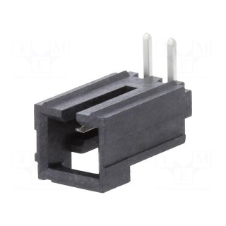 Socket | wire-board | male | SL | 2.54mm | PIN: 2 | THT | tinned | angled 90°