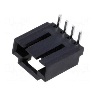 Socket | wire-board | male | SL | 2.54mm | PIN: 4 | THT | angled 90°
