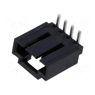 Socket | wire-board | male | SL | 2.54mm | PIN: 4 | THT | angled 90°