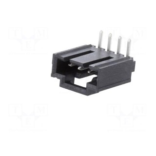 Socket | wire-board | male | SL | 2.54mm | PIN: 4 | THT | tinned | angled 90°