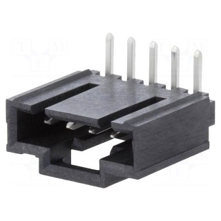 Socket | wire-board | male | SL | 2.54mm | PIN: 5 | THT | tinned | angled 90°