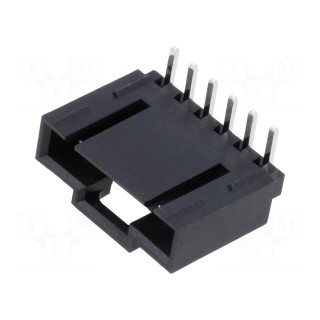 Socket | wire-board | male | SL | 2.54mm | PIN: 6 | THT | angled 90°
