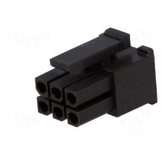 Plug | wire-board | female | 3mm | PIN: 6 | w/o contacts | for cable | 5A