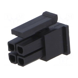 Plug | wire-board | female | MF30 | 3mm | PIN: 4 | w/o contacts | for cable