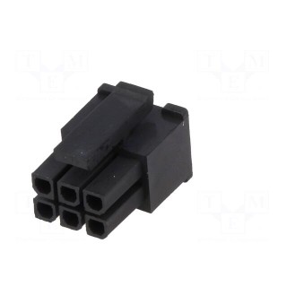 Plug | wire-board | female | MF30 | 3mm | PIN: 6 | w/o contacts | for cable