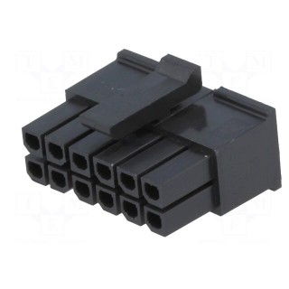 Plug | wire-board | female | Micro-Fit 3.0 | 3mm | PIN: 12 | w/o contacts