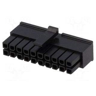 Plug | wire-board | female | Micro-Fit 3.0 | 3mm | PIN: 20 | w/o contacts