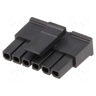 Plug | wire-board | female | Micro-Fit 3.0 | 3mm | PIN: 6 | w/o contacts