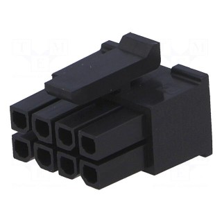 Plug | wire-board | female | Micro-Fit 3.0 | 3mm | PIN: 8 | w/o contacts