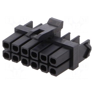 Plug | wire-board | female | Micro-Fit TPA | 3mm | PIN: 12 | w/o contacts