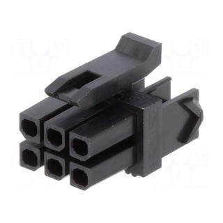 Plug | wire-board | female | Micro-Fit TPA | 3mm | PIN: 6 | w/o contacts