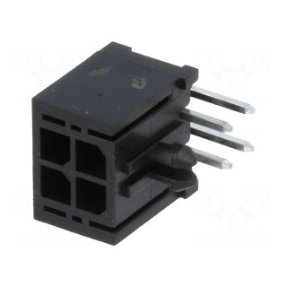 Socket | wire-board | male | MF30 | 3mm | PIN: 4 | THT | PCB snap | 5A | tinned