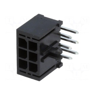Socket | wire-board | male | MF30 | 3mm | PIN: 6 | THT | PCB snap | 5A | tinned