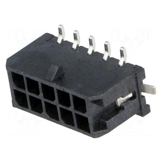 Socket | wire-board | male | Micro-Fit 3.0 | 3mm | PIN: 10 | Glow-Wire