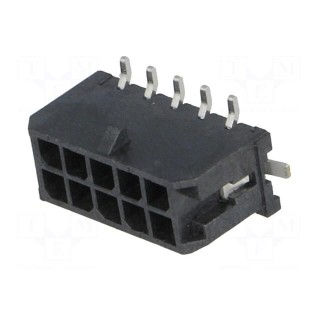 Socket | wire-board | male | Micro-Fit 3.0 | 3mm | PIN: 10 | Glow-Wire