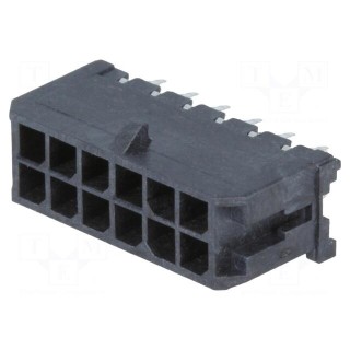 Socket | wire-board | male | Micro-Fit 3.0 | 3mm | PIN: 12 | THT | 5A | 600V