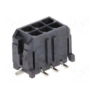Socket | wire-board | male | Micro-Fit 3.0 | 3mm | PIN: 6 | Glow-Wire | SMT