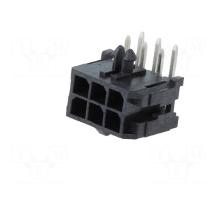 Socket | wire-board | male | Micro-Fit 3.0 | 3mm | PIN: 6 | THT | 5A | 600V