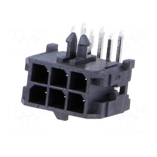Socket | wire-board | male | Micro-Fit 3.0 | 3mm | PIN: 6 | THT | on PCBs