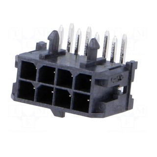 Socket | wire-board | male | Micro-Fit 3.0 | 3mm | PIN: 8 | THT | 5A | tinned