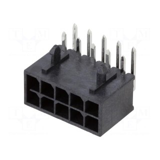 Socket | wire-board | male | Micro-Fit+ | 3mm | PIN: 10 | with contacts